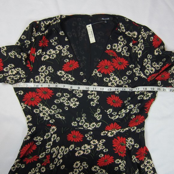 Madewell Daisy Floral Dress 10 Midi Wrap Look NEW - Picture 8 of 9